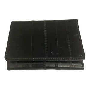 Genuine Eel Skin Leather
Credit Card Wallet For Men Bifold Wallet 1 ID Window